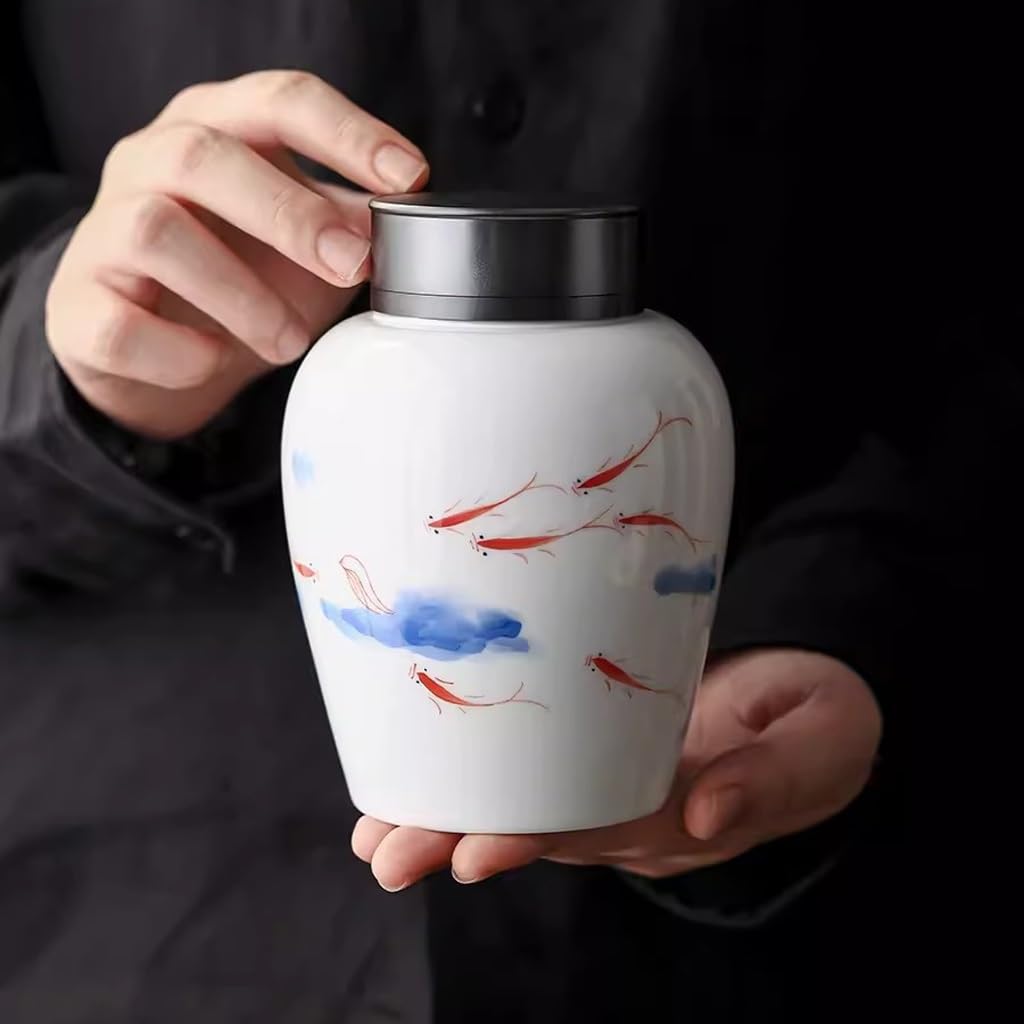 Przechowywanie herbaty Ręcznie malowane ceramiczne puszki na herbatę, domowe Pu'er Zielona herbata Herbata Czarna herbata Puszki na herbatę luzem Kanistry kuchenne