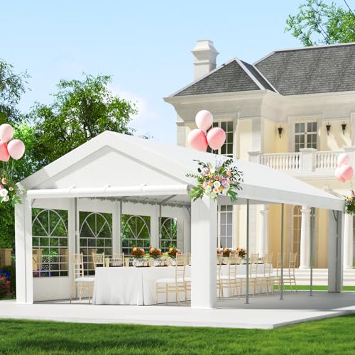 TRIUMPHKEY Partyzelt 4x8 Wasserdicht Stabil, Festzelt mit Verzinkte Stahlrohrrahmen bieten erhöhte Stabilität und Höhere Tragfähigkeit, Pavillon mit 170g/m² PE-Plane mit 99{79e6d1eb59642b5be6677a8cf904b44106738e90fbfc79133981a88fc6b4a8d2} UV-Schutz, Weiß TRIUMPHKEY Partyzelt 4x8 Wasserdicht Stabil, Festzelt mit Verzinkte Stahlrohrrahmen bieten erhöhte Stabilität und Höhere Tragfähigkeit, Pavillon mit 170g/m² PE-Plane mit 99{79e6d1eb59642b5be6677a8cf904b44106738e90fbfc79133981a88fc6b4a8d2} UV-Schutz, Weiß