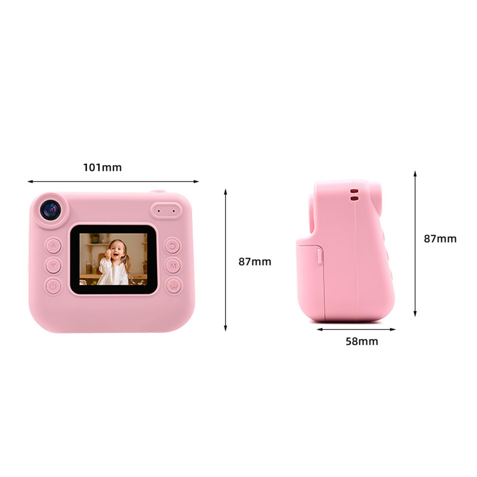 Andoer Fotocamera istantanea per bambini, fotocamera digitale per bambini con carta da stampa, 2,0 pollici, telecamera da viaggio per ragazzi e ragazze 3-14 anni (rosa)