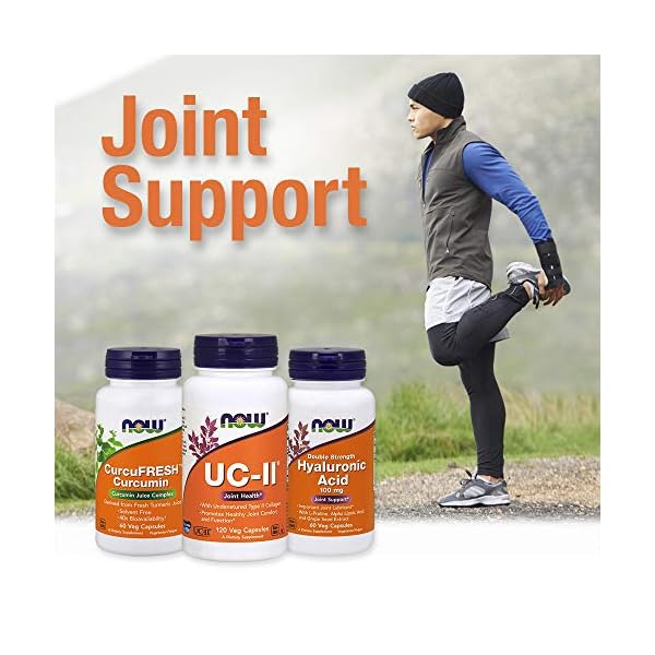 NOW Supplements, Hyaluronic Acid 100 mg, Double Strength with L-Proline, Alpha Lipoic Acid and Grape Seed Extract, 120 Veg Capsules