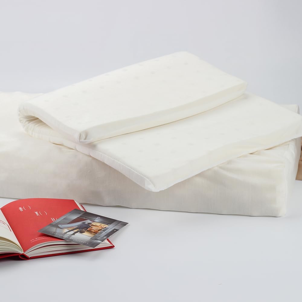 Talatex Almohada ergonómica de látex para aliviar el dolor de cuello y hombros, diseño Dunlop natural ajustable, soporte firme medio, funda transpirable y lavable, regalo perfecto para dormir