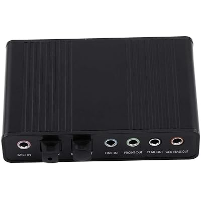 5.1 USB Audio Sound Card with SPDIF, External USB Sound Card Adapter for PC Laptop Audio, Support 48/44 KHz Sampling Rate, Black