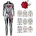 Amycute Skelett Kostüm Damen, Skelett Halloween Kostüm, Kostüm Skelett Damen, Halloween Jumpsuit Damen, Skelett Jumpsuit Damen, Halloween Karneval Kostüm für Erwachsene Jumpsuit Damen günstig Kaufen-Amycute Skelett Kostüm Damen, Skelett Halloween Kostüm, Kostüm Skelett Damen, Halloween Jumpsuit Damen, Skelett Jumpsuit Damen, Halloween Karneval Kostüm für Erwachsene