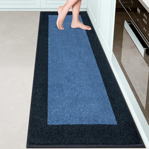 Image of Machine Washable Runner Rug 24 inch x 84 inch, Non Slip Kitchen Mat for Floor, Absorbent Entryway Rug for Kitchen, Bedroom, Hallway, Bathroom, Door (Roll Packing)