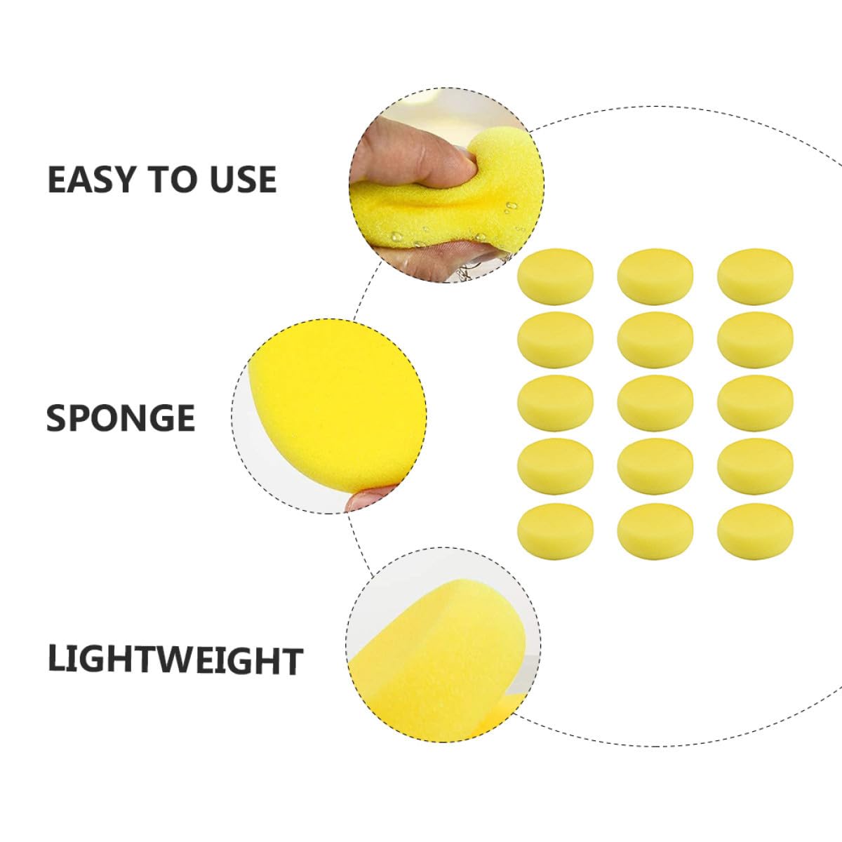 EXCEART 100pezzi Spugne Rotonde Assorbenti Per Pittura Strumenti Per e Artigianato Per Insegnanti Per Attività Creative e Progetti Di Decorazione Domestica
