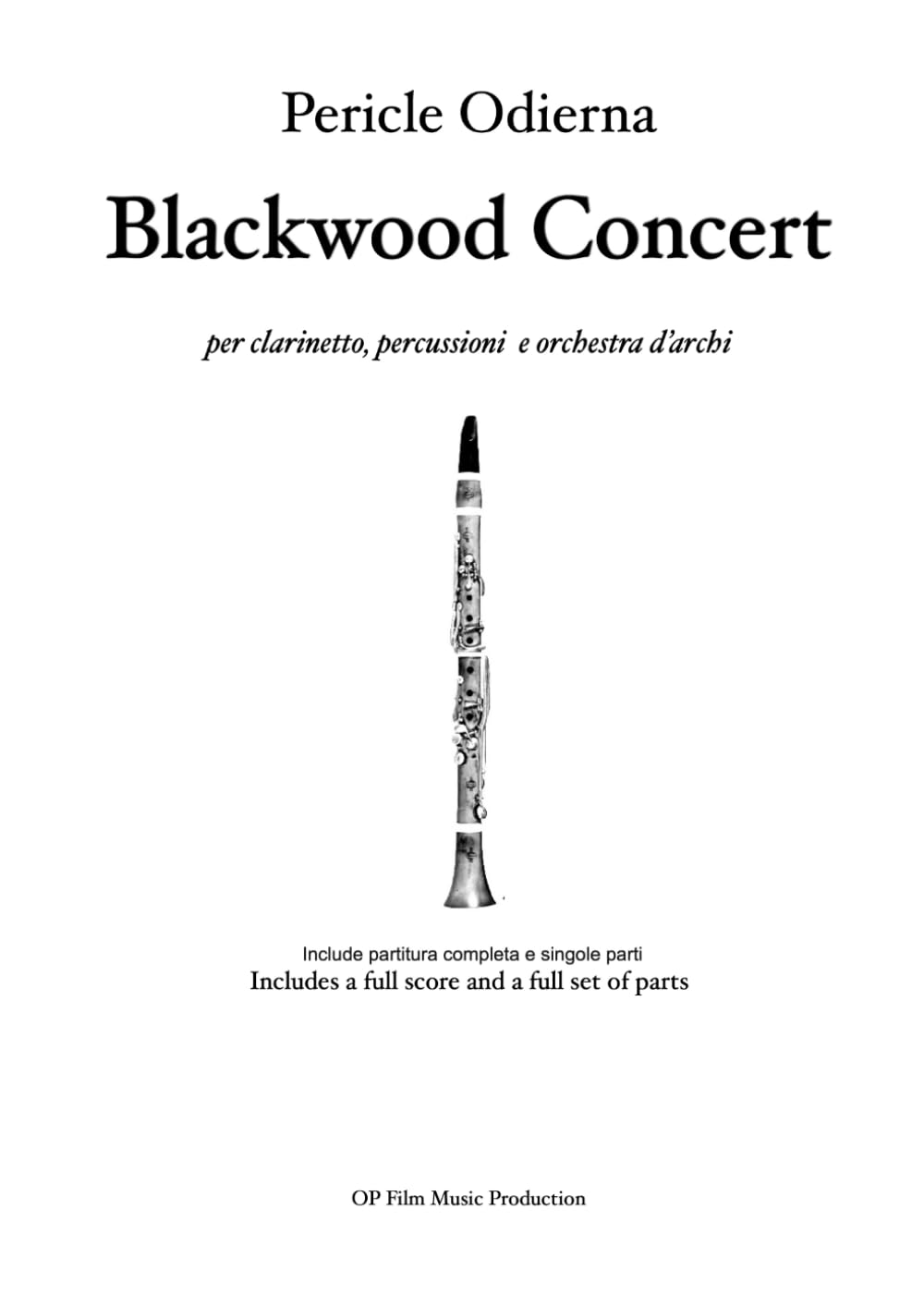 Blackwood Concert: per clarinetto, percussioni e orchestra d'archi
