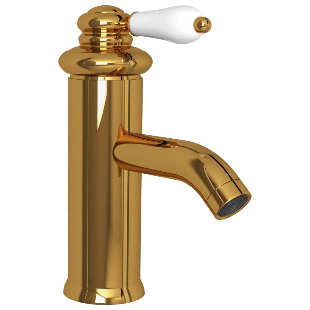 Grifo mezclador dorado de latón con conexión de acero inoxidable, flexible, para baño y cocina, ahorro de agua, moderno, compacto, giratorio