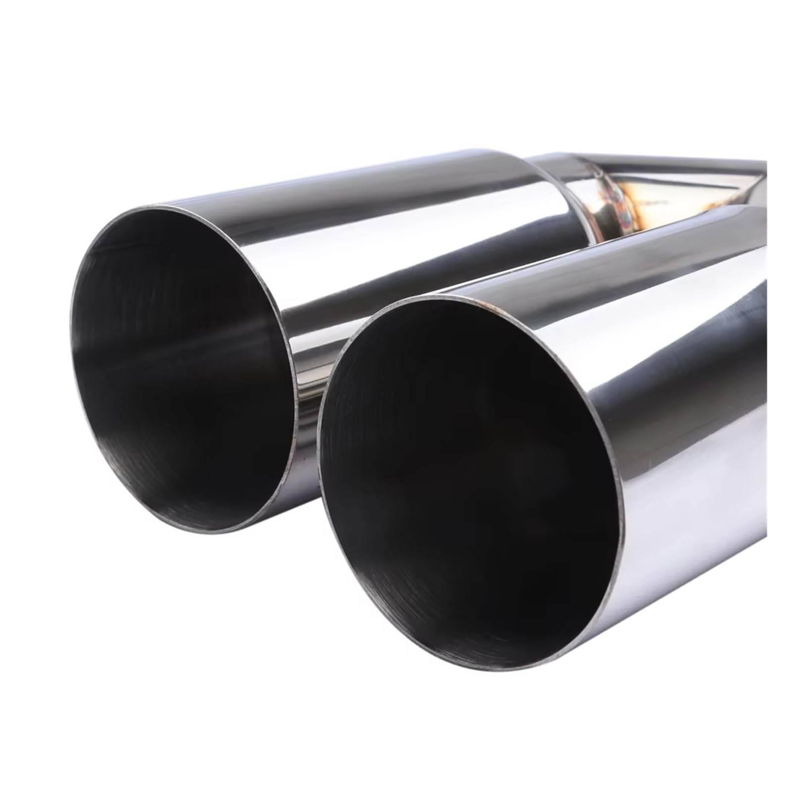 SinSed Coche Tubo Silenciador Escape Silenciador de Tubo Escape Universal Acero Inoxidable Doble Cilindro Entrada 63mm Salida 76mm reemplazo Coche