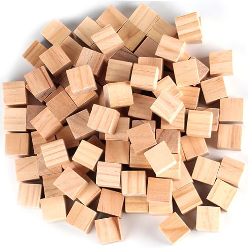 55 piezas mini cubos de madera en blanco, 30 mm pino natural, bloques cuadrados en bruto para manualidades, bricolaje, rompecabezas y pintura