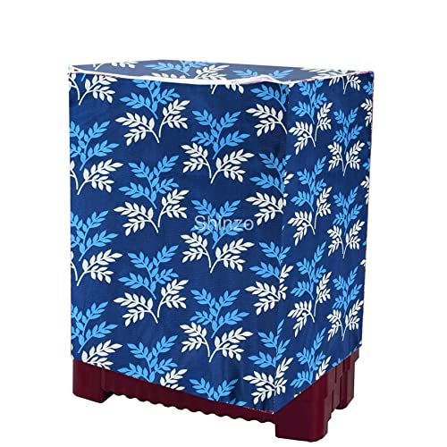 Image of Woah Washing Semi Automatic Washing Machine Cover Suitable for 5 Kg to 8 Kg Blue Leaf Top Load Washing Machine Cover | Dustproof Durable Cover