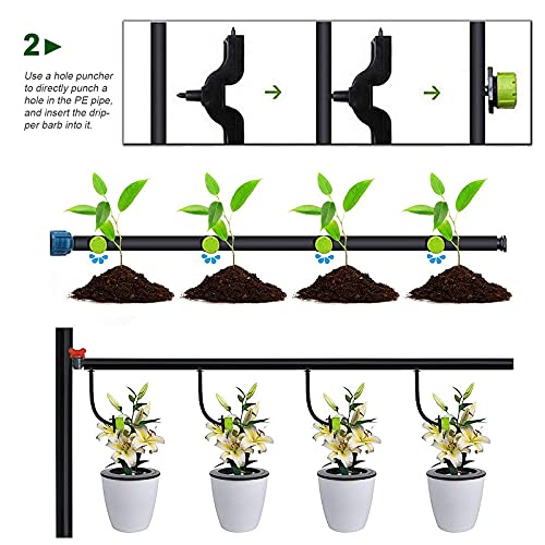 VINFUTUR 100pcs Bewässerung Tropfer Sprinkler Micro Tropfer Garten Bewässerungssystem Tropfbewässerung 8 Loch Micro Sprinklerköpfe