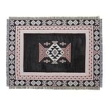 LumiSyne Manta De Algodón Tejida con Borlas Estilo Étnico Tribal Bohemio Patrón Geométrico Manta Azteca Navajo Decorativa para Sofá Cama Silla y Camping Tapiz Alfombra 160x130cm
