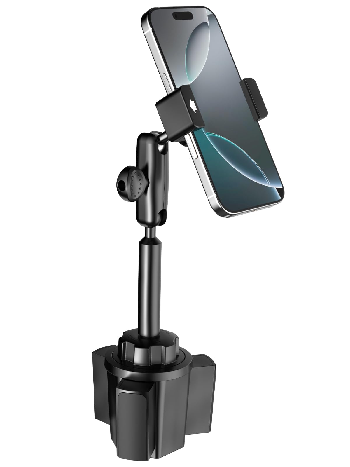 Metall Handyhalterung Getränkehalter, Handyhalter Auto Becherhalter mit Langem Hals, Universal Handyhalterung PKW Getränkehalter fur iPhone 17 16 15 Pro Max, Galaxy S25, alle 4-7" Telefons