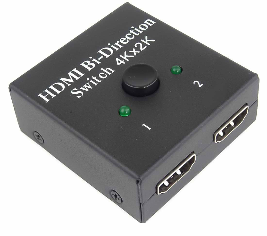 PremiumCord HDMI 1.4 Switch, Ultra HD 4K 2160p 30Hz, Full HD 1080p 60Hz, Bidirectional 2-1 or 1-2, HDCP, Plastic Housing, Colour Black
