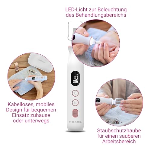 medisana MP 940 Maniküre & Pediküre Set kabellos, Nagelfeile elektrisch, Nagelfräser und Hornhautentferner, Nagelpflegeset für Hand- und Fußpflege und Behandlung von Nägeln, Nagelhaut & Hornhaut
