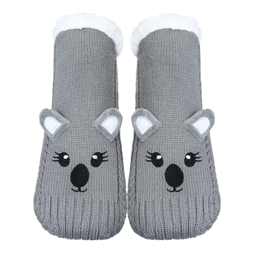 Image of ZYZX Cute Animal Slipper Socks for Women with Grips,Fuzzy Socks Indoor