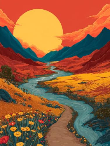 Pintar por numeros adultos para combatir el estres con lienzos de paisajes de 90x120cm