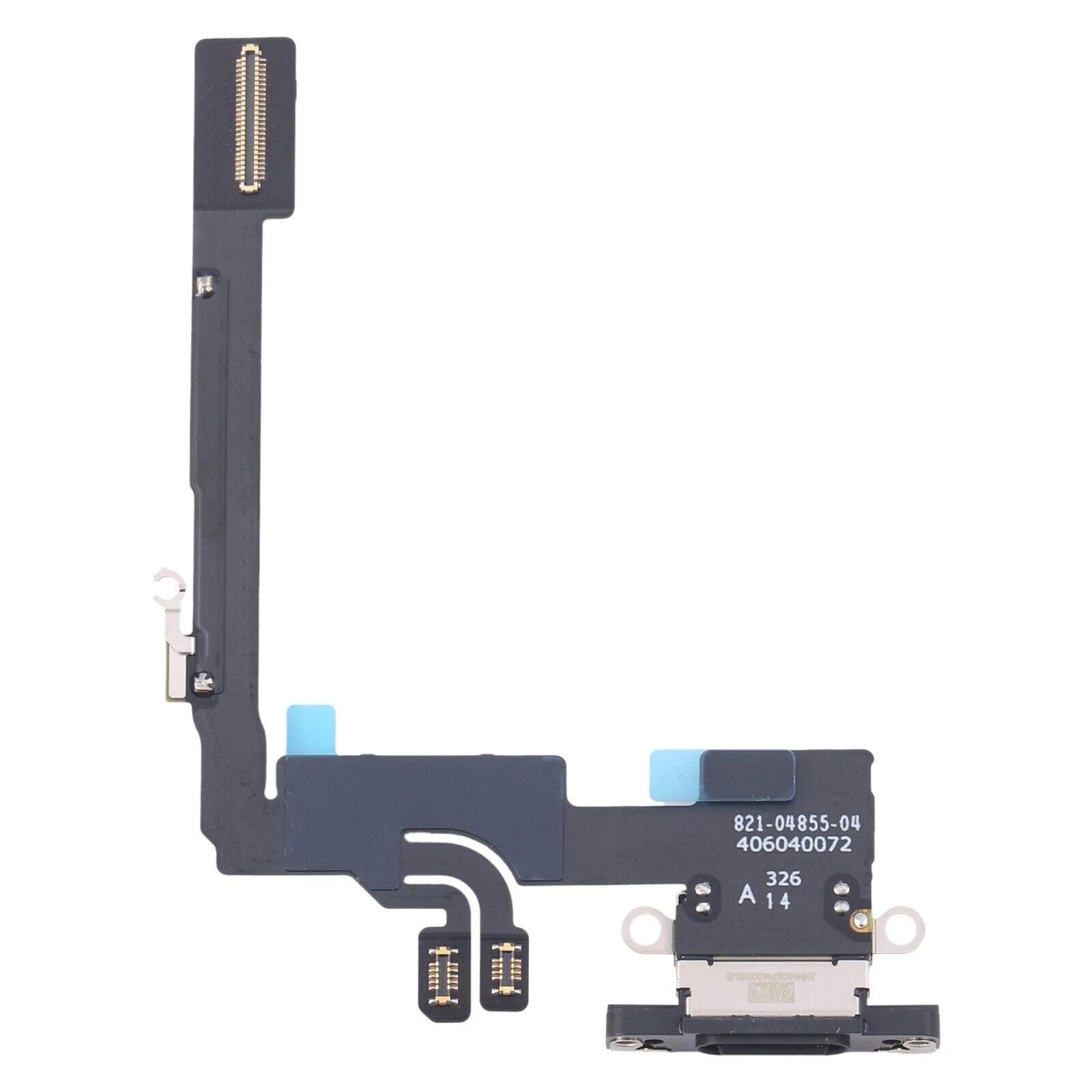Charging Port Board Dock Connector Socket Module Flex Replacement Compatible with iPhone 16 Pro (Black)