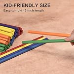 60 Pièces de rythmiques pour enfants en vrac, 12 Inch Wood Lummi Sticks Instruments de percussion en salle de musique, 6 Couleurs
