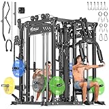 XGSW XINGESIWR Multi-Purpose Squat Rack,Smith Machine Weight Rack Set with Cable Crossover System, Home Gym Power Racks, Power Racks and Packages (L06 Two Users, Power cage Black)