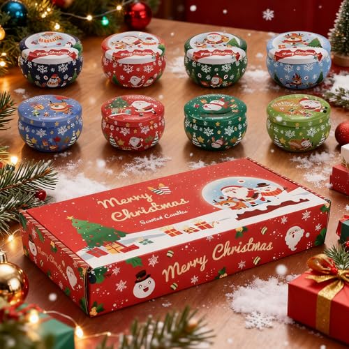 Bougies parfumées de fêtes 8 pièces pour dîner et détente
