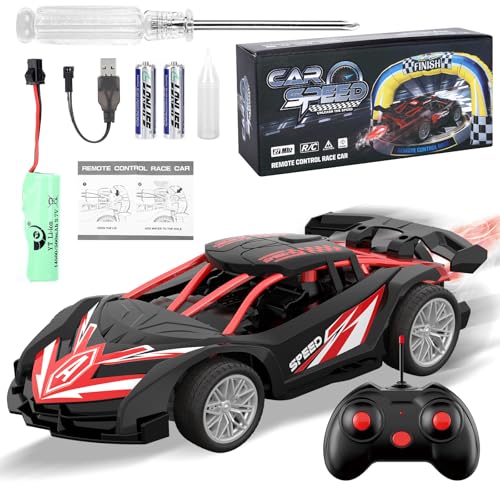SwordRain 1/18 RC Car for Kids with Rechargeable Battery, LED Lights & Spray - Remote Control Car...