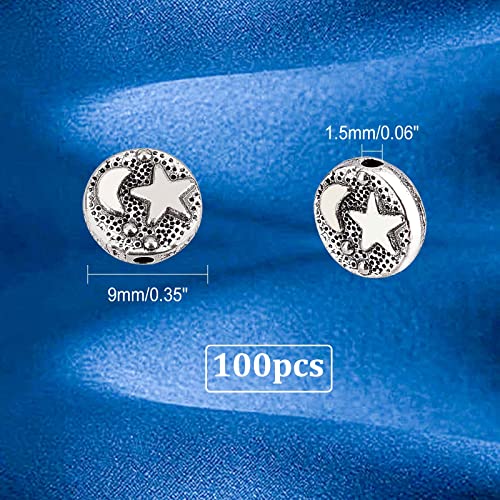 PH PandaHall 100pcs 9mm Moon Star Beads - Image 2