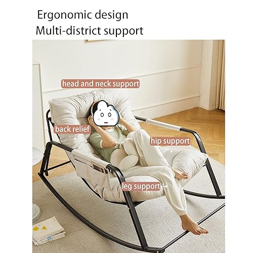 Mecedora de patio al aire libre, totalmente acolchada, mecedora de gran tamaño para porche delantero, jardín y patio, silla moderna para uso en interiores y exteriores