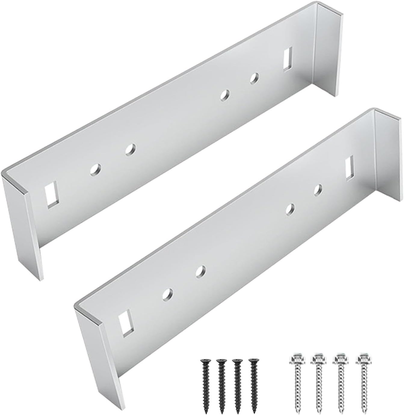 2 Pcs Metal Mailbox Mounting Brackets, Aluminum Mailbox Mounting Hardware, Maximum Load Capacity 300lb, for Mailboxes Width of 20.3cm/8in