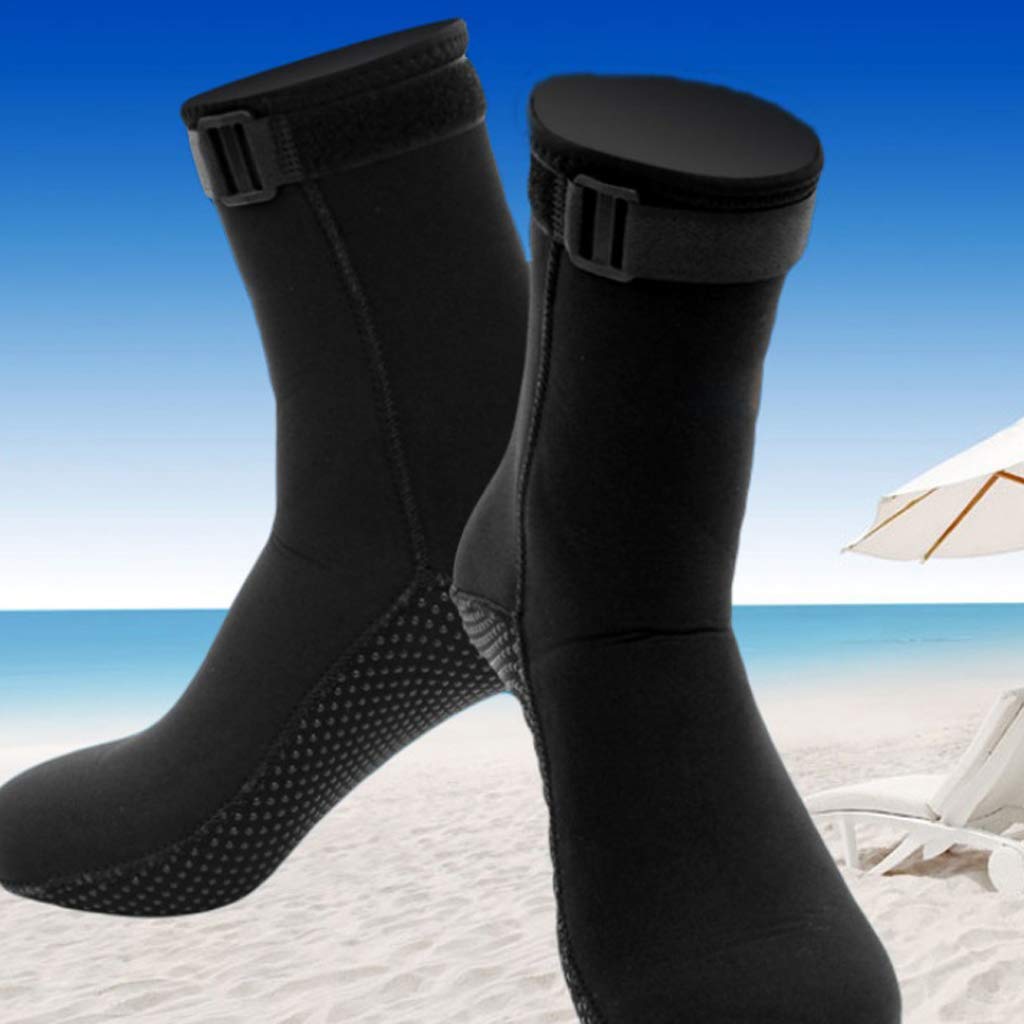 Neopren-Schwimmsocken, 3 mm, für Tauchen, Surfen, Wassersport, Schnorcheln, Größe M, Schwarz