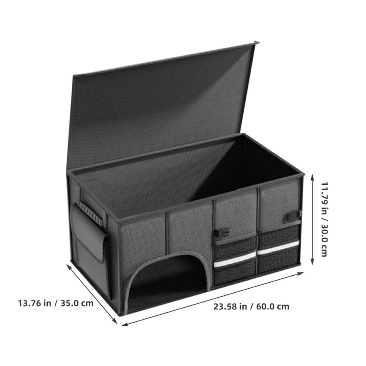 DECHOUS Organisateur de Coffre Pliable en Toile Oxford Noir Grosse Capacité