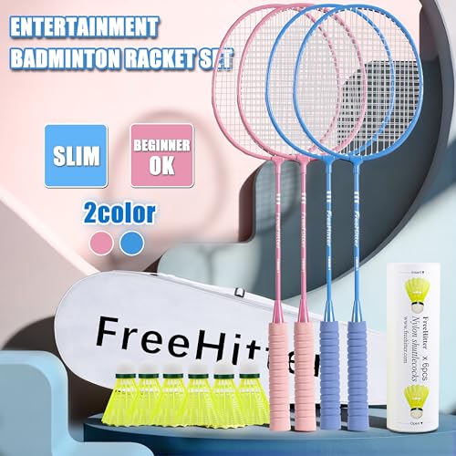 Image of Badminton Set for Beginners, Families & Adults | 2 /4 /6 Rackets, 3 /6 Shuttlecocks & 1 Carrying Bag. Great for Backyard, Park, Garden, Lawn & Beach. Perfect Outdoor Sports Game