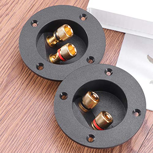 Toyvian 2Pcs 2 Vias Caixa de Alto-Falante Terminal Copo Conector Redondo Alto-Falante Vinculativo Po