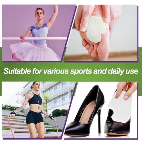 Image of Cutecrop 20 Pcs Sesamoiditis Pads, 1 /4 inch Thick Dancers Pads for Ball of Feet Pain Thick Adhesive Skived Felt Callus Sesamoiditis Relief Forefoot Cushion Pad Ball of Feet Pain(White,Left)