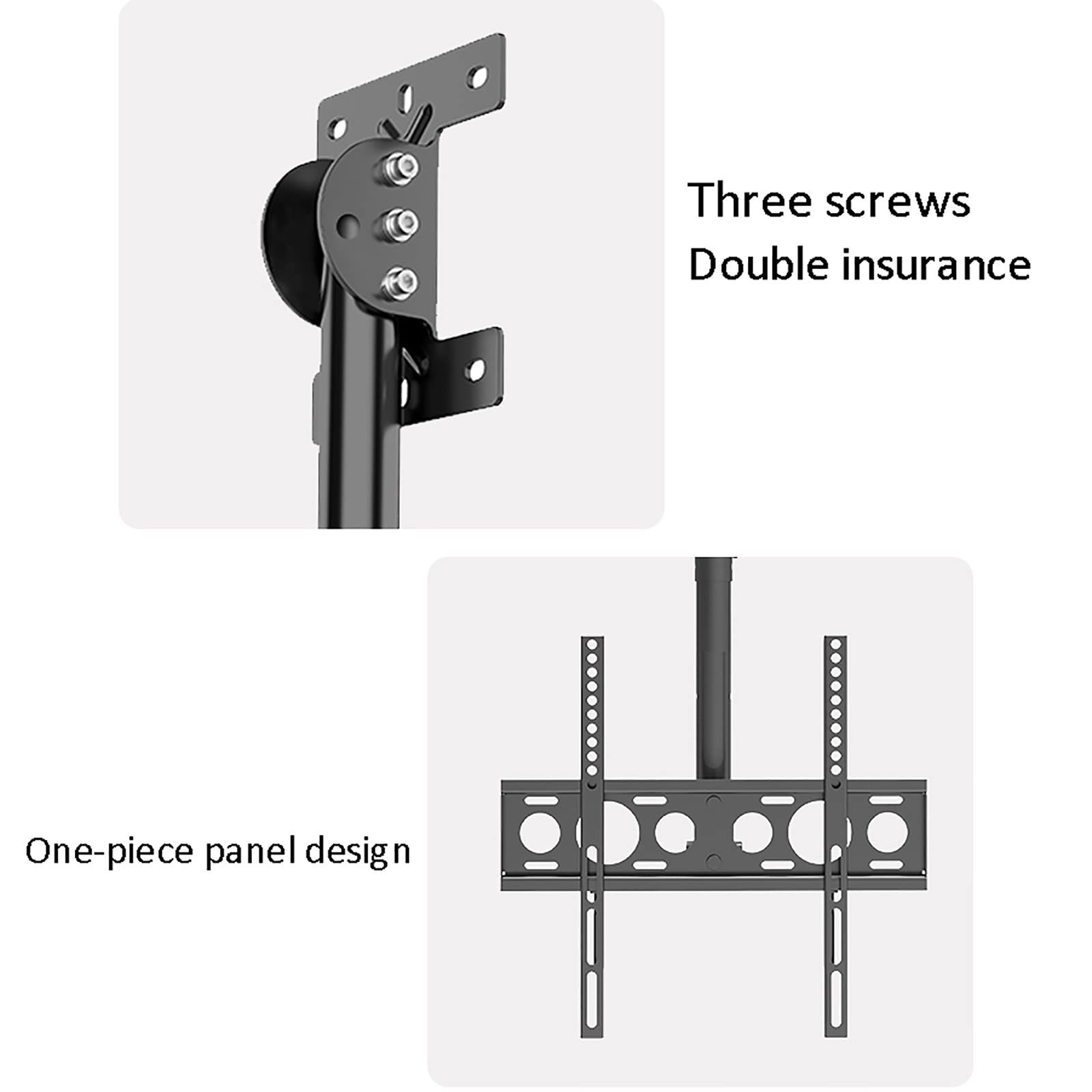 Soporte de techo para TV de 25 a 60 pulgadas LCD y pantallas curvas, VESA máximo 400 x 400 mm, diseño ajustable y duradero