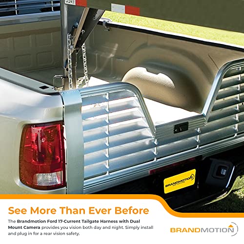 Ford Super Duty Factory Tailgate Harness With Dual Mount Camera 9002-7452 (2017-2021) | Backup Camera On License Plate Display Connection | Rear View Back Camera | 150° Wide View Reversing #TOP3