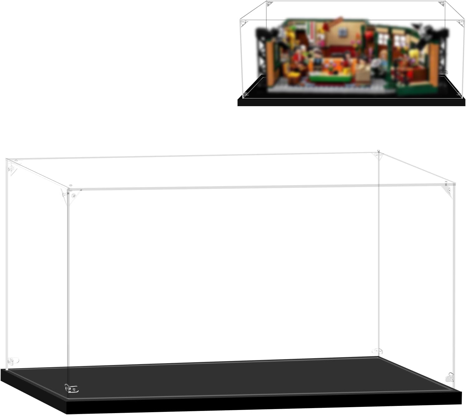 Display Case for Lego 21319 Friends Central Perk, 13.4x9.8x5.9inches (34x25x15cm), Protect Your Collectibles from Dust with a Clear Showcase