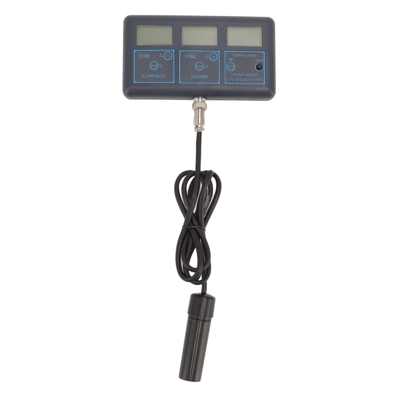 Monitor de calidad del agua 7 en 1, medidor WiFi ORP EC de pH para acuario hidropónico, ABS, enchufe estadounidense de 110V