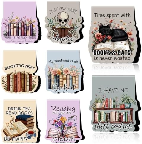Skyygemm 10 Pcs Colorful Leather Magnetic Bookmarks - Pastel Page Markers For Books, Gift For Readers