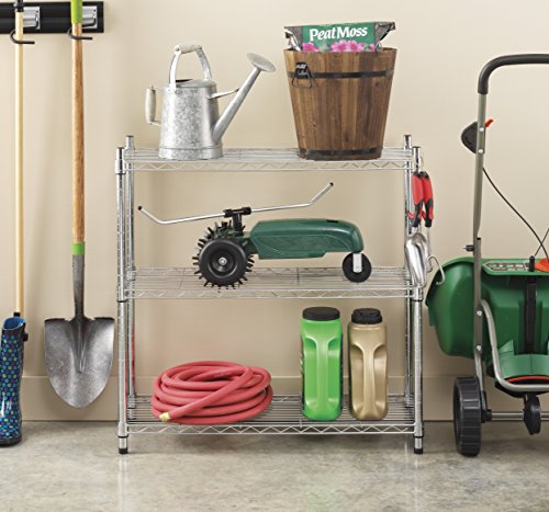 Whitmor Supreme 3 Tier Shelving With Adjustable Shelves And Leveling Feet - 350 Lb. Capacity Per Shelf - Chrome #TOP1