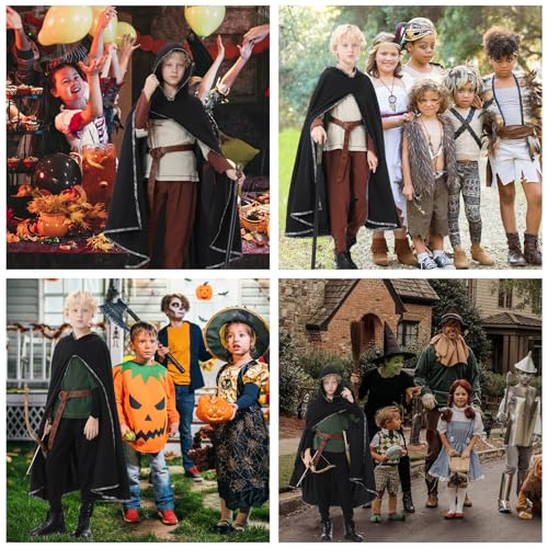 Ezuwail Costume médiéval pour enfant garçon - Costume viking - Costume de carnaval pour enfant garçon - Costume d'Halloween, carnaval - Ensemble d'accessoires de costume médiéval (vert, 160) – vue 5