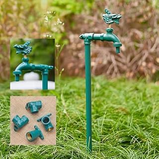 Columna de Agua para jardín con Grifo Dragon, Grifo anticongelante de Acero Inoxidable 304 para Exteriores, Grifo Independiente para Exteriores, Grifo para Fuente Vertical, para riego y Lava