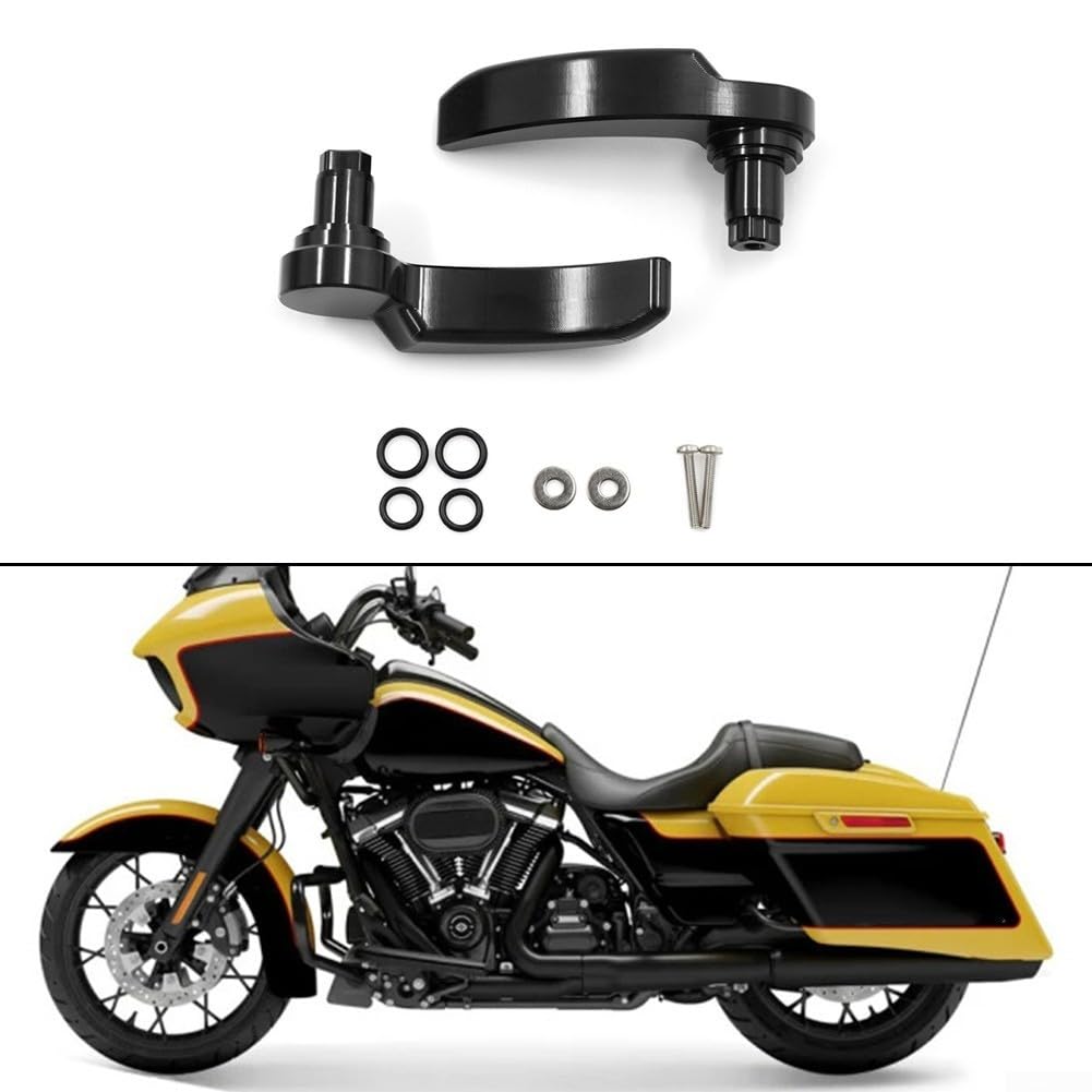 Aluminum Saddlebag Latch Lever Lid Lifter for Touring For Road Glide 2014-21, Compatible with CVO Models, Black Anodized Billet Metal(SILVER) — view 3