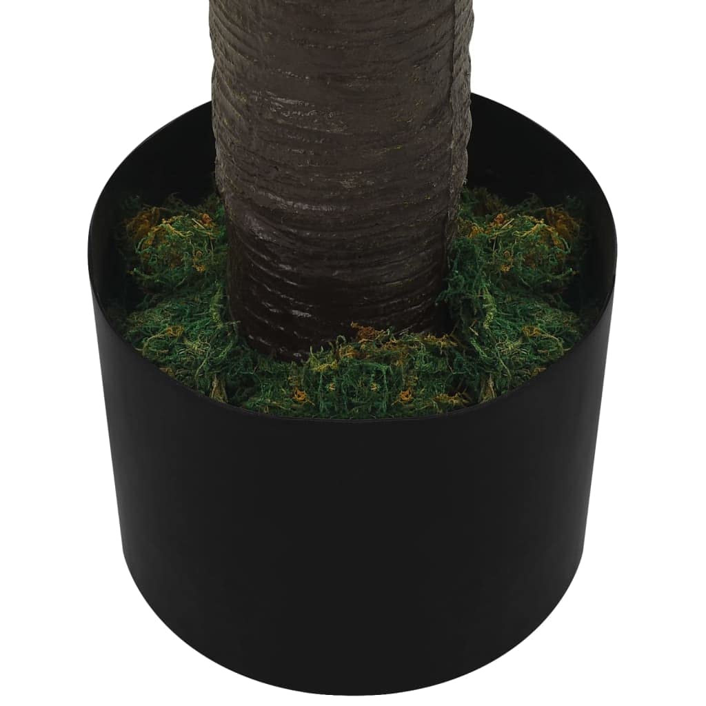 Palma fenice artificiale con vaso, 190 cm, verde, pianta artificiale con 12 foglie, pianta decorativa per soggiorno e ufficio, pianta da interni in legno massiccio e plastica