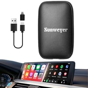 Sunweyer Draadloze CarPlay & Android Auto Adapter met ingebouwde Netflix YouTube Compatibel met Fabriek Bedrade CarPlay Cars naar Draadloze Caplay Dongle AI Box Convert Model Jaar: van 2016 tot nu