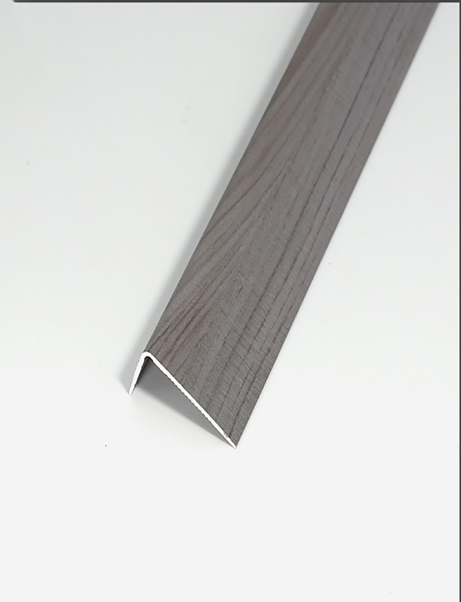 Listones protectores for escalones de interior, tiras de borde con veta de madera for escaleras de sótano, pisos de vinilo de madera de roble, tapas de borde for escaleras empinadas en L(Grey,1.2x2.8c