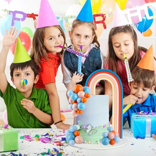 Blue Rainbow Cake Toppers 28 Pcs