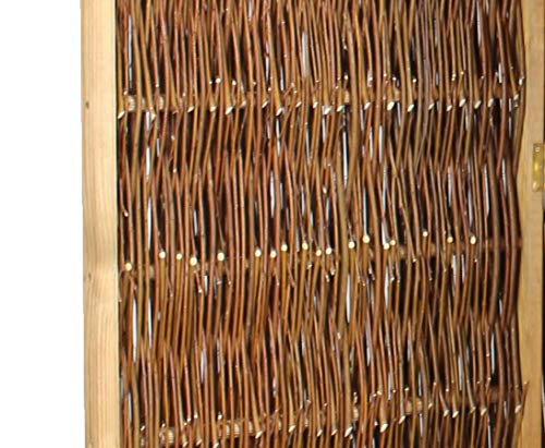 Paravent 4teilig aus Weidenzweigen mit 180 x 240cm - Hochwertiger Weiden Paravent als charmanter und praktischer Hingucker 1,8m x 2,4m