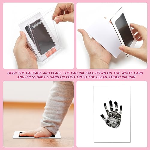 Outus OUTUS-TOUCH INK PAD-01 Newborn Baby Handprint And Footprint Paw Print Kit 4 Clean Touch Ink Pads 10 Imprint Cards Pet Inkless Infant Hand And Feet Stamp thumb #2