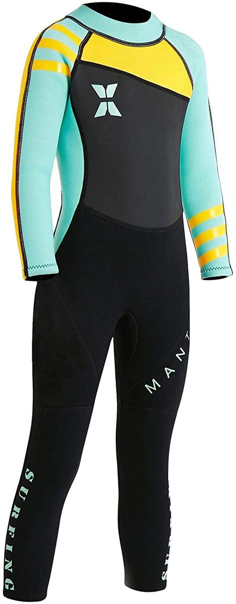 JELEUON Little Kids Boys Girls Wetsuit Swimsuits Neoprene Long Sleeves Diving Suits S Green
